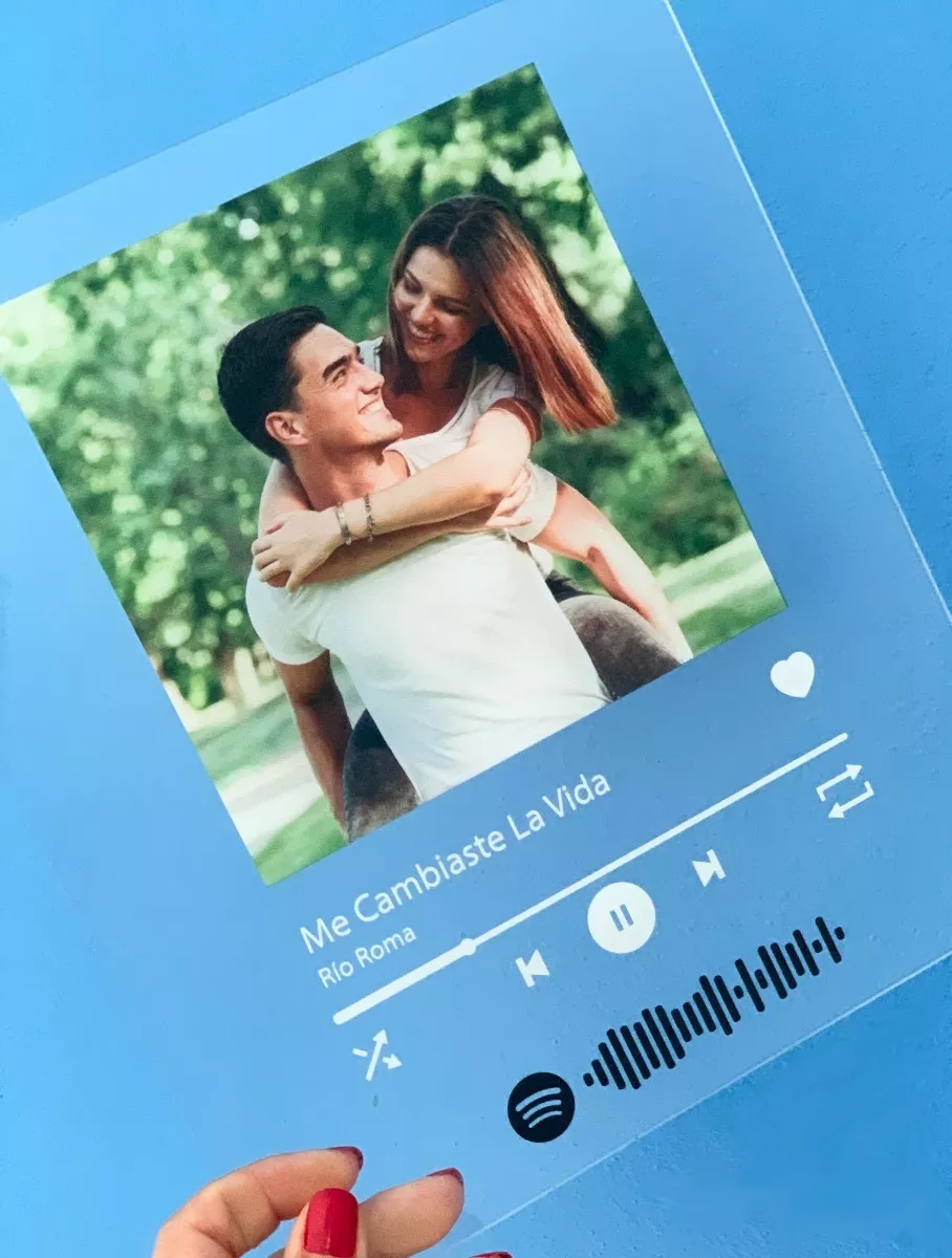 Cuadro Acrílico Transparente con Foto y Código Para Canción Spotify