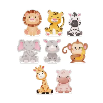 Animalitos Safari, Kit de Siluetas Decorativas