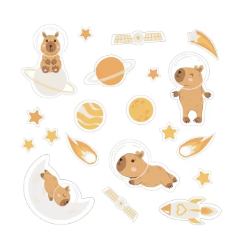 Capibara, Stickers Vinil Decorativo Infantil