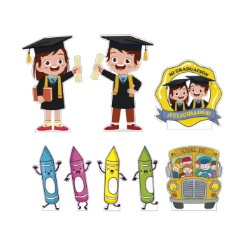 Graduación, Kit de Siluetas Decorativas