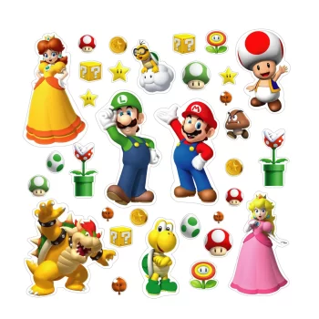 Super Mario Bros, Stickers Vinil Decorativo Infantil