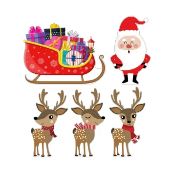 Santa Claus, Kit de Siluetas Decorativas